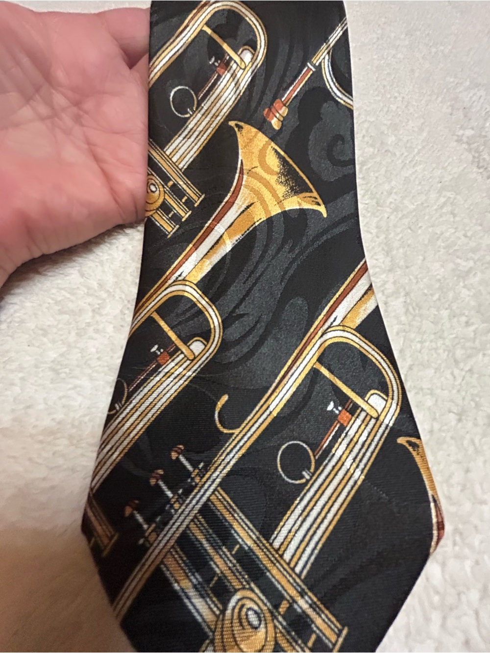 🎁3 for $30 - Black Tie with Gold Trumpett